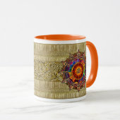 Goldsymbolische Sun-Mandala Tasse (VorderseiteRechts)