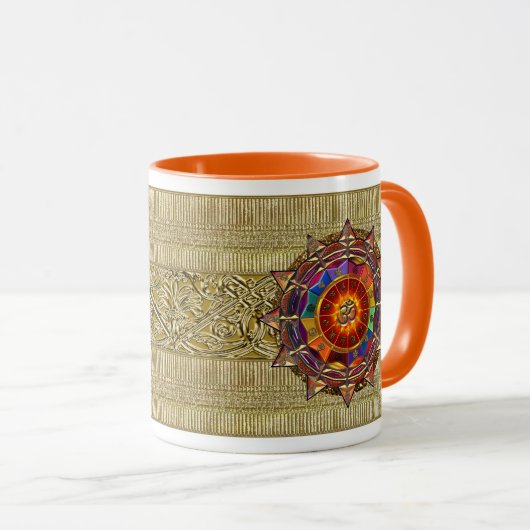 Goldsymbolische Sun-Mandala Tasse (VorderseiteRechts)