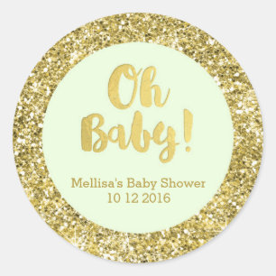 Goldtadelloser Babyparty-oh Runder Aufkleber