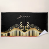 Goldtastatur und roter Streifen Strandtuch (Vorderseite)