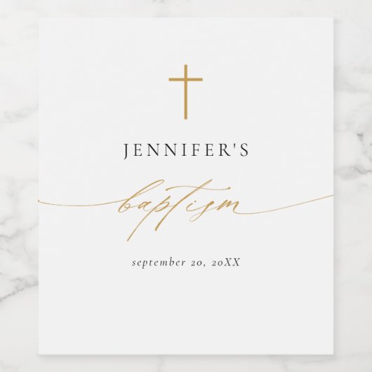 Goldtaufe & Cross Weinetikett (Einzelnes Label)