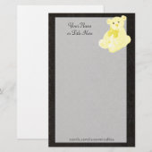 GoldTeddybär-Briefpapier Briefpapier (Vorne/Hinten)