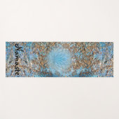 Goldter Glitzer auf Türkis Lotus Yogamatte (Vorderseite (Horizontal))
