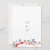 Goldterrarium-Hochzeit mit weißer Rosa-Minze Einladung (Rückseite)