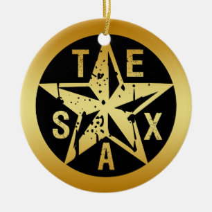 GOLDtexas-STERN Keramik Ornament