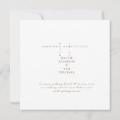 Goldtext White Contemporary Square Save the Date (Rückseite)