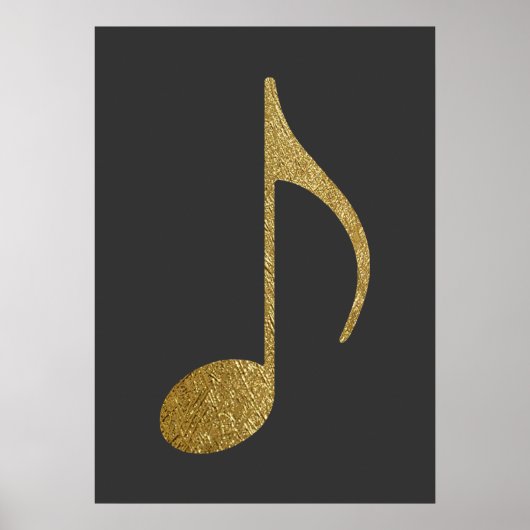 Goldtextur-Musiknote Poster (Vorne)