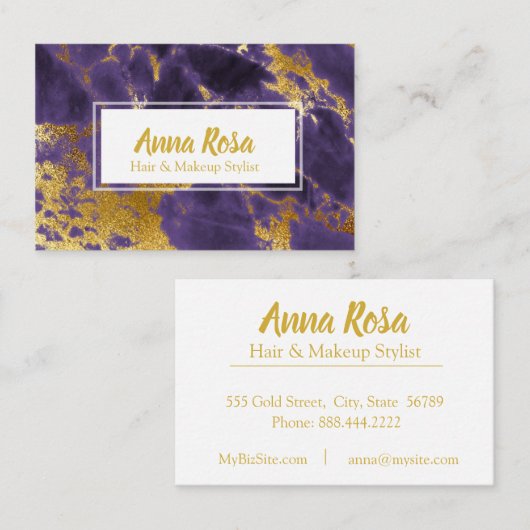 *~* Goldtiefpurpurnes schickes populäres Visitenkarte (Vorne/Hinten)