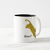 Goldtiger Ihr Text Zweifarbige Tasse (VorderseiteRechts)