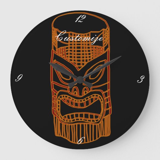 GoldTiki Skulptur Thunder_Cove Große Wanduhr (Vorderseite)