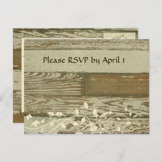 Goldtint aus Altem Holz UAWG Einladungspostkarte (Vorne/Hinten)