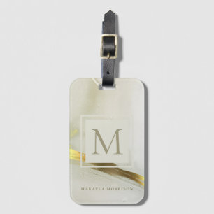 Goldtinten-Monogramm Abstractes Home-Office-Schule Gepäckanhänger