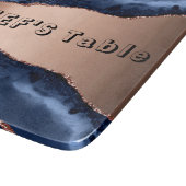 Goldtisch-Goldtisch-Rose aus Blauagat-Marmor-Koch Schneidebrett (Ecke)