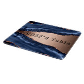 Goldtisch-Goldtisch-Rose aus Blauagat-Marmor-Koch Schneidebrett (Ecke)