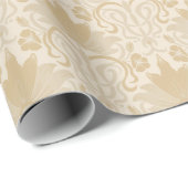 Goldton Damask Jeder Anlass Wrapping Paper Geschenkpapier (Rolleneckpunkt)