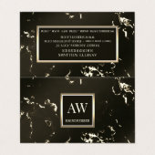 Goldton Marmor elegante Loyalität Visitenkarten (Außenseite Aufgefaltet)