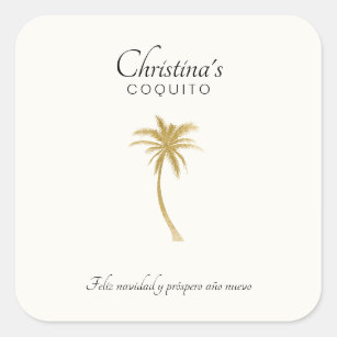 Goldtone Palm Tree Coquito Sticker