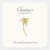 Goldtone Palm Tree Coquito Sticker (Vorderseite)