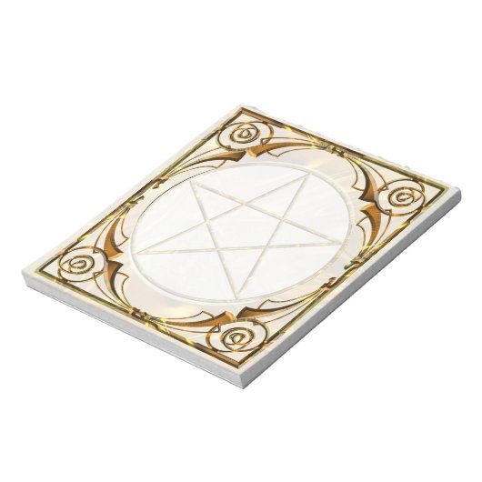Goldtone Pentagramm Notizblock (Rotiert)