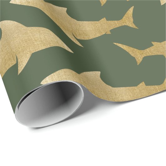 Goldtone Shark Wrapping Paper Geschenkpapier (Rolleneckpunkt)