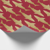 Goldtone Shark Wrapping Paper Geschenkpapier (Ecke)