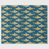 Goldtone Shark Wrapping Paper Geschenkpapier (Flach)