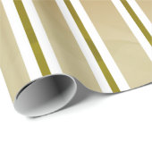 Goldtöne und weiße Streifen Geschenkpapier (Rolleneckpunkt)