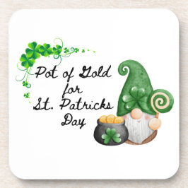 Goldtopf zum St. Patrick's Day auf einem  Getränkeuntersetzer