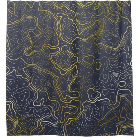 Goldtopografie Duschvorhang (Vorderseite)