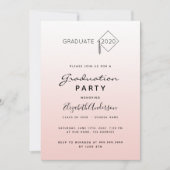 Goldtopper der Graduationspartei Rose Einladung (Vorderseite)