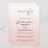 Goldtopper der Graduationspartei Rose Einladung (Vorne/Hinten)