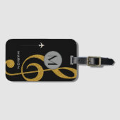 Goldtreppenschnitt . Musiknote Gepäckanhänger (Vorderseite (Horizontal))