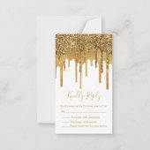 Goldtropfende Glitzer uAwg Hochzeitstichtabelle Mitteilungskarte (Vorderseite)