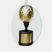 Goldtrophäe mit Golfball Keramikornament (Rechts)