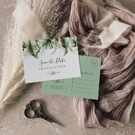 Goldtropische Vegetation Save the Date horizontal Postkarte