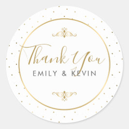 GoldTupfen danken Ihnen moderne Typografie Runder Aufkleber