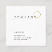 GoldTupfen-Muster-beige quadratische Visitenkarte (Rückseite)