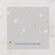 GoldTupfen-Muster-graue quadratische Visitenkarte