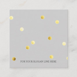 GoldTupfen-Muster-graue quadratische Visitenkarte