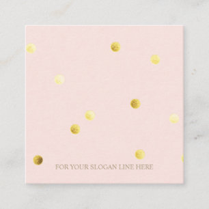 GoldTupfen-Muster-Rosa-Quadrat-Visitenkarte Quadratische Visitenkarte