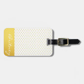 GoldTupfen und Monogramm - Gewohnheit Gepäckanhänger (Vorderseite horizontal)