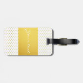 GoldTupfen und Monogramm - Gewohnheit Gepäckanhänger (Rückseite horizontal)
