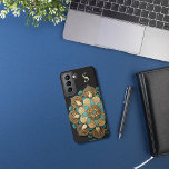 Goldtürkis-Lotus-Blume Samsung Galaxy Hülle<br><div class="desc">Schöne mandala lotus Blume in Gold und türkisfarben mit schwarzem Hintergrund. Passen Sie mit Ihrem Initial an.</div>