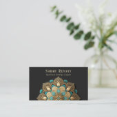 Goldtürkis-Lotus-Blume Visitenkarte (Stehend Vorderseite)