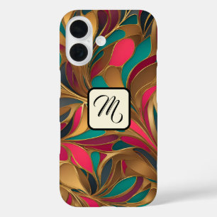 Goldtürkis und Ruby Splash iPhone 16 Hülle