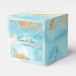 Goldtürkisfarbene Abstrakte Namensschrift Moderne  Geschenkschachtel