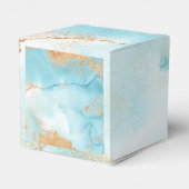 Goldtürkisfarbene Abstrakte Namensschrift Moderne Geschenkschachtel (Rückseite)