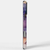 Goldtürkisfarbene Lila Blume Case-Mate iPhone Hülle (Rückseite / Rechts)