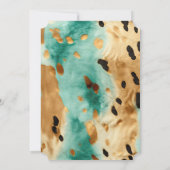 Goldtürkisfarbene Schwarze Farbe Einladung (Rückseite)