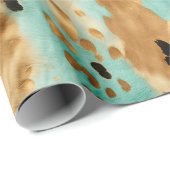 Goldtürkisfarbene Schwarze Farbe Geschenkpapier (Rolleneckpunkt)